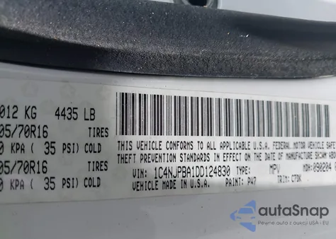 2013 Jeep Patriot Sport из США, поврежденный, VIN 1C4NJPBA1DD124830